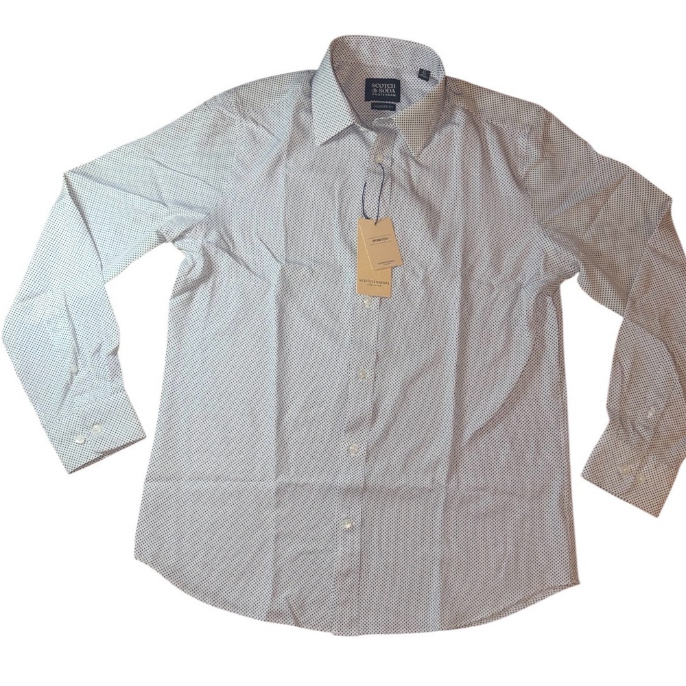 🔥 Scotch & Soda Amsterdam Men’s Stretch Modern Fit Dress Shirt Size 17 (XL) 🔥